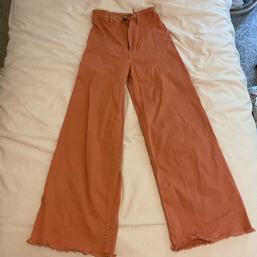 High Rise Wide Leg Rusty Orange Billabong Jeans